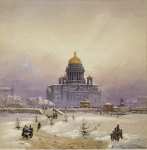 Weiss Johann Baptist Winter Landscape with the St Isaac Cathedral - Hermitage